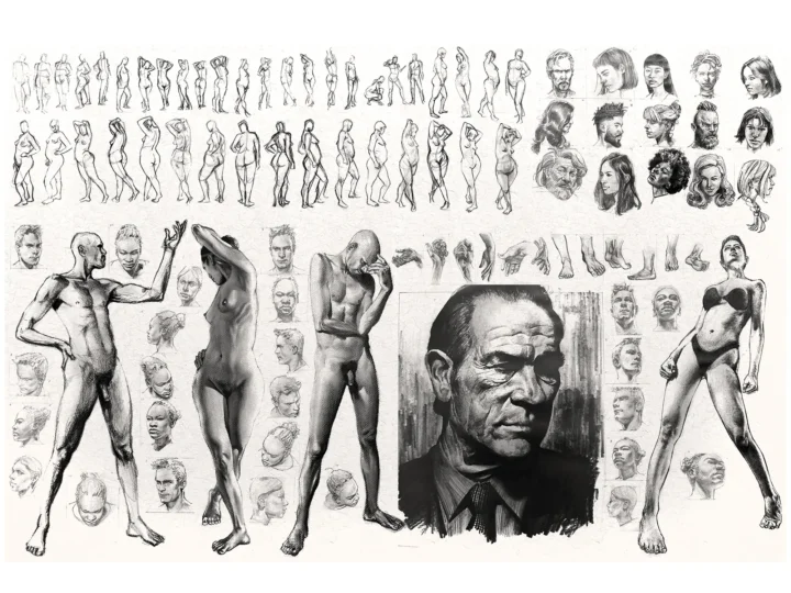 Various studies on figure drawing