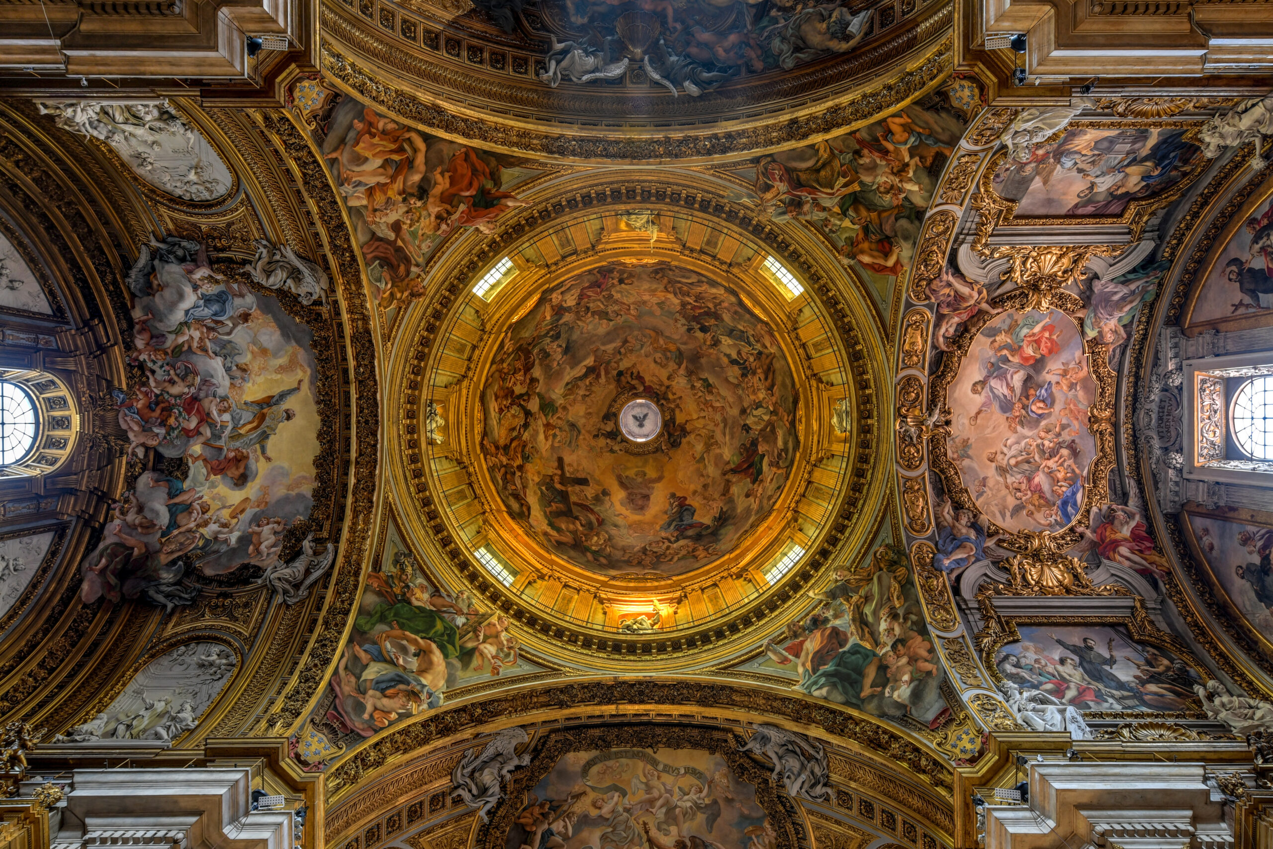 Ornate interior of the Church of the Gesu in Rome, Italy