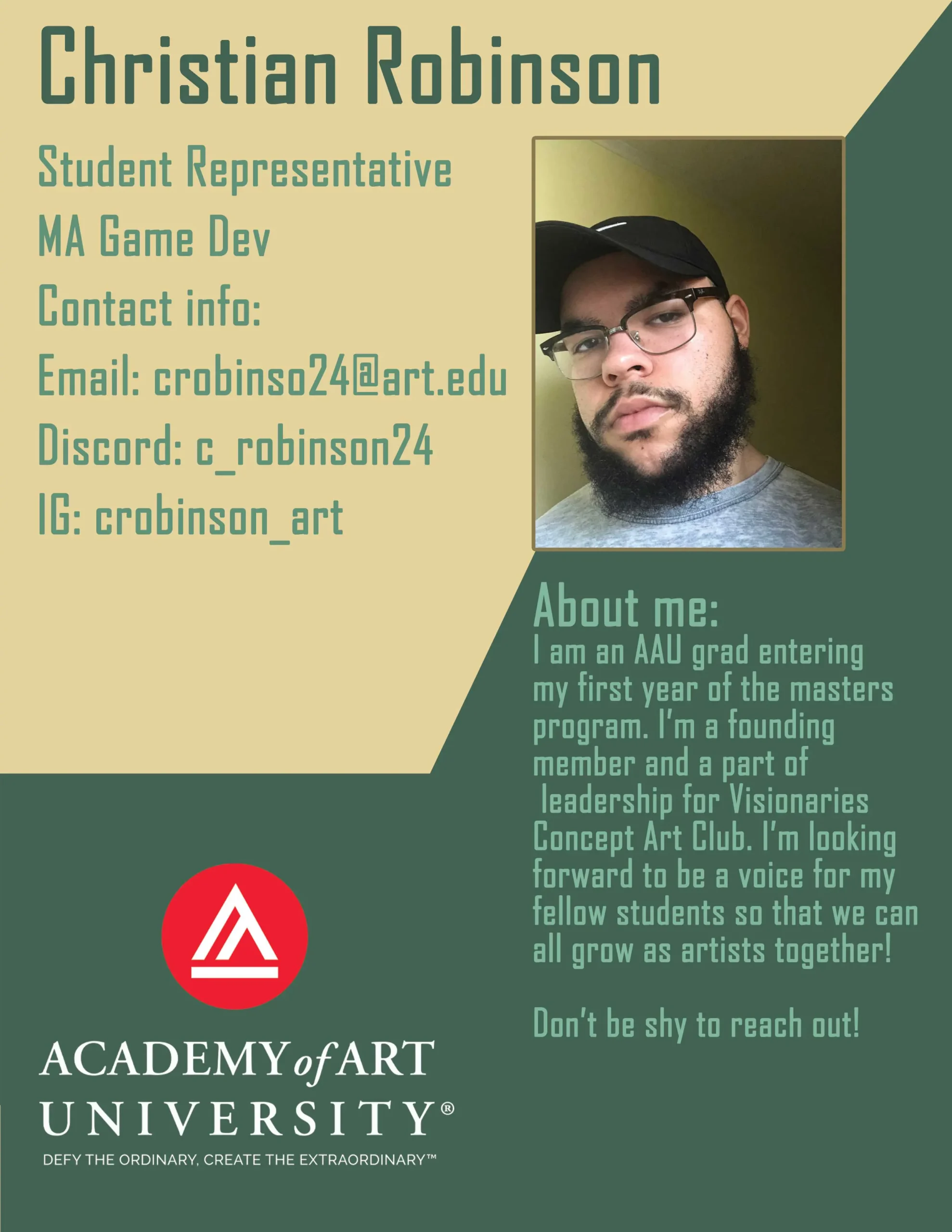 GAM Student Rep Christian Robinson