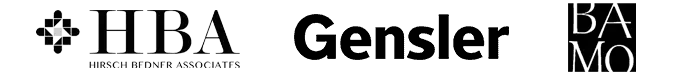 HBA, Gensler, and BAMO logos
