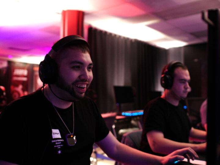 Esports team practicing game for competition