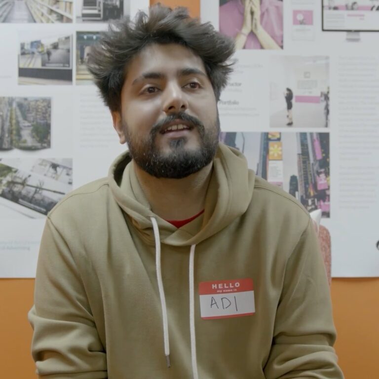 International student being interviewed