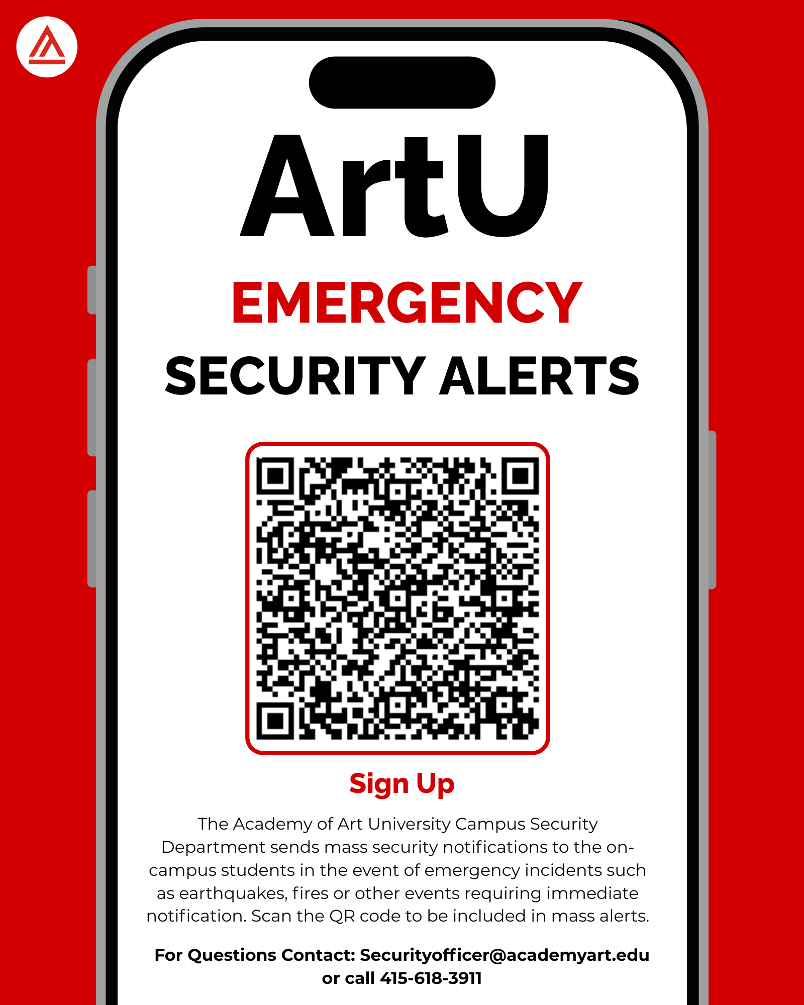 Campus Safety Alert QR Code for Students